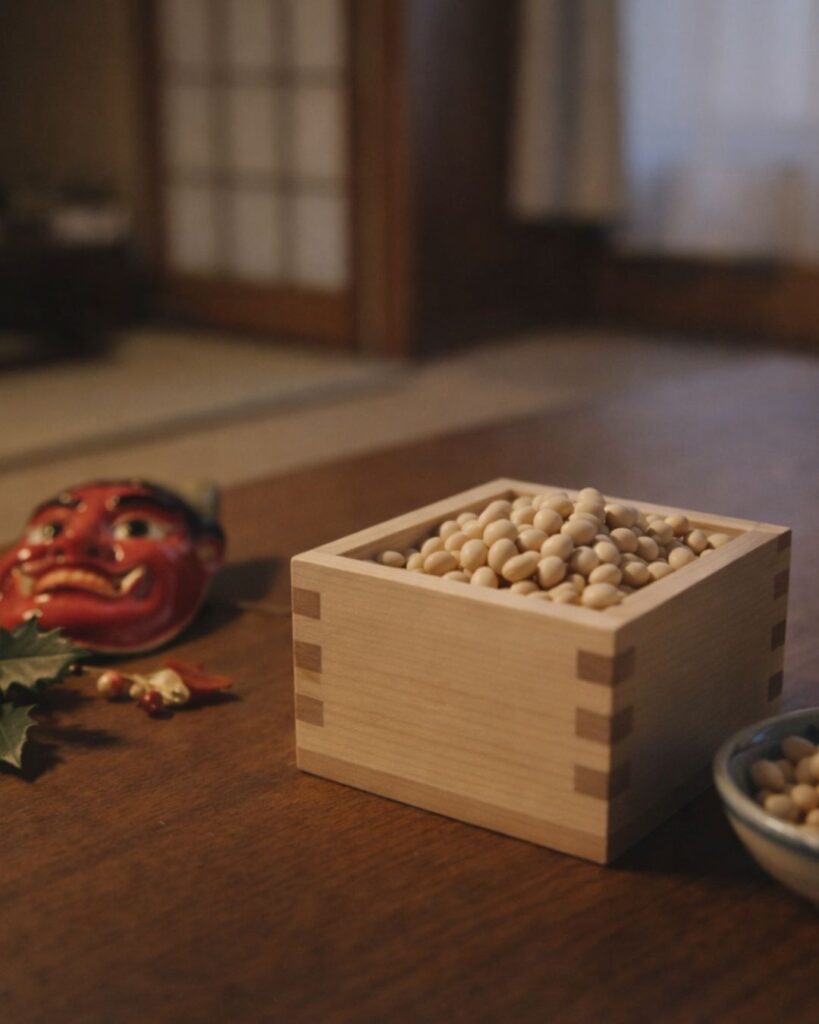 末吉俳句日記「豆まきや 食めばやさしき 豆の味」俳句イメージ画像