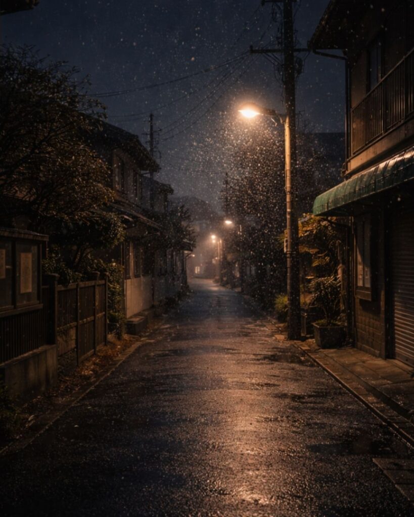 末吉俳句日記「淡雪や　街のよすがに　消えゆけり」俳句イメージ画像