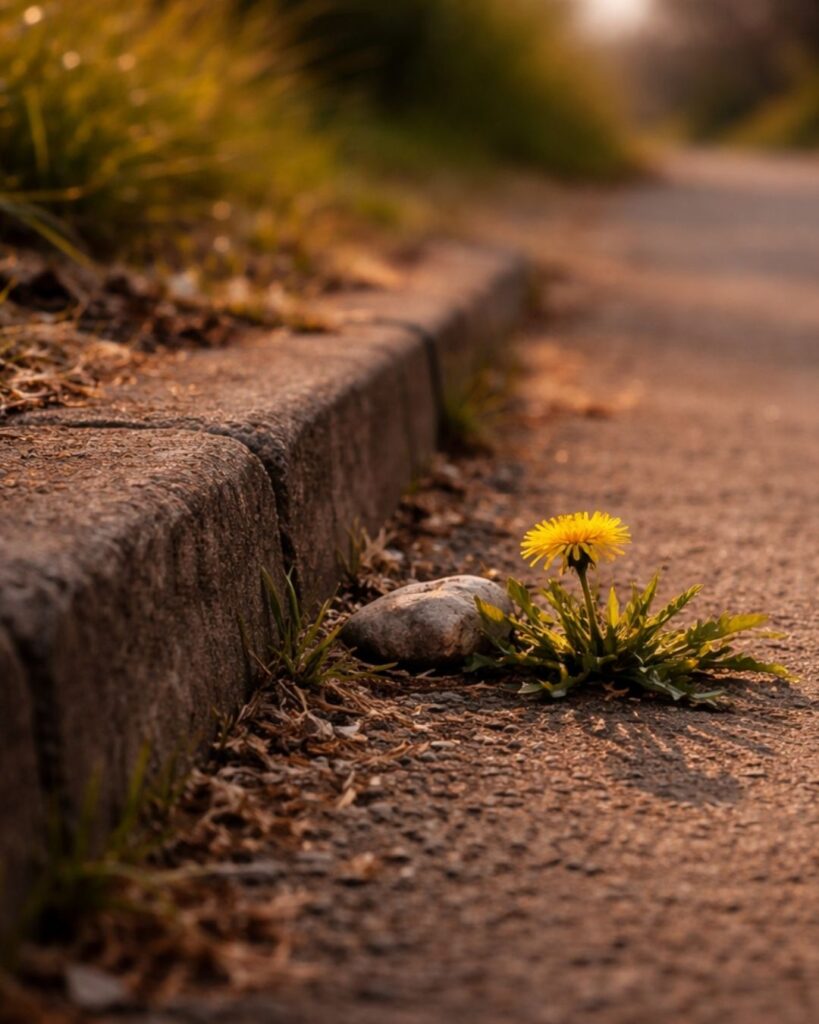 わたぼうし短歌帖「春風に　あいさつ交はし　ふと見れば
かたへたんぽぽ　ひかりゆらぎて」短歌イメージ画像