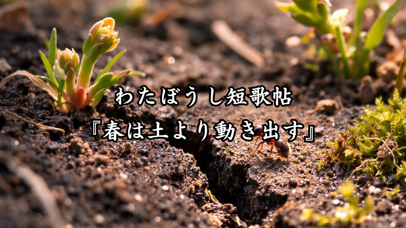 わたぼうし短歌帖『春は土より動き出す』タイトルイメージ画像