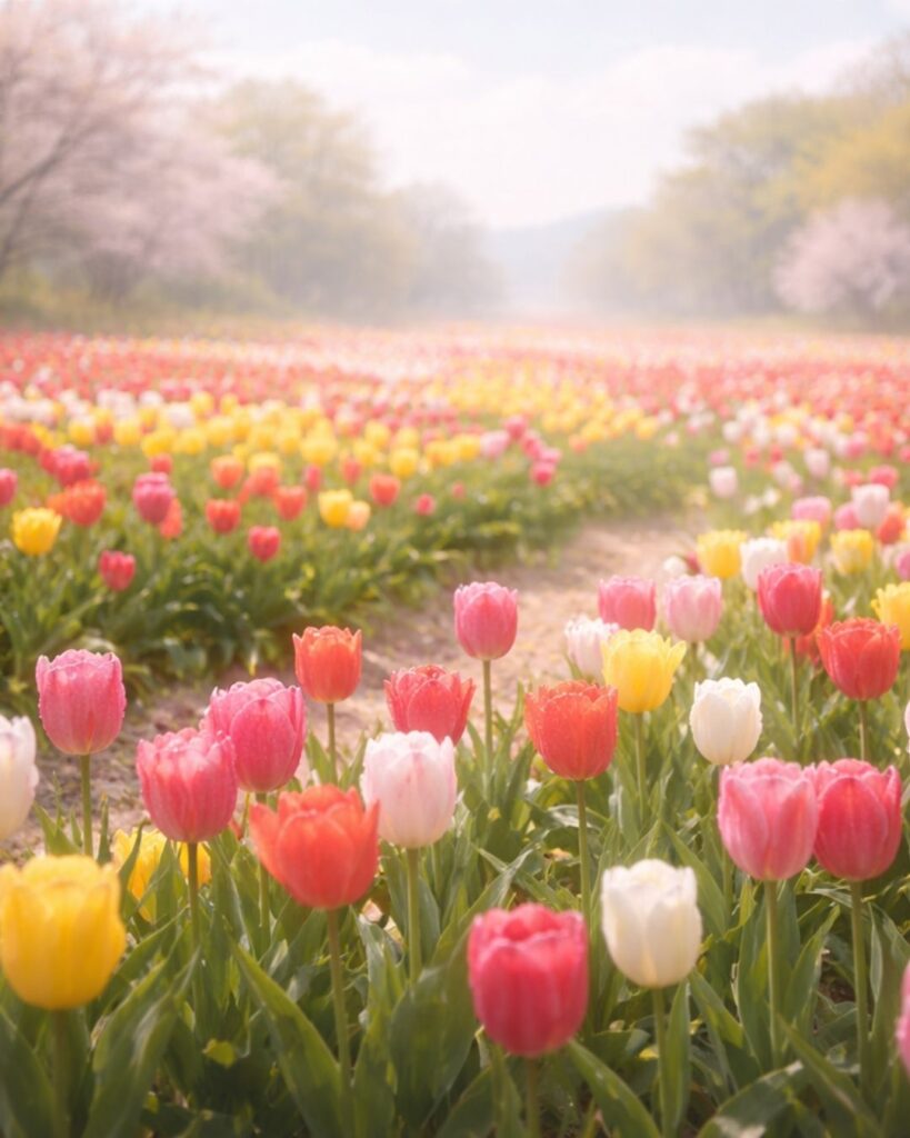 末吉俳句日記「春霞　ほどける色の　花野かな」俳句イメージ画像