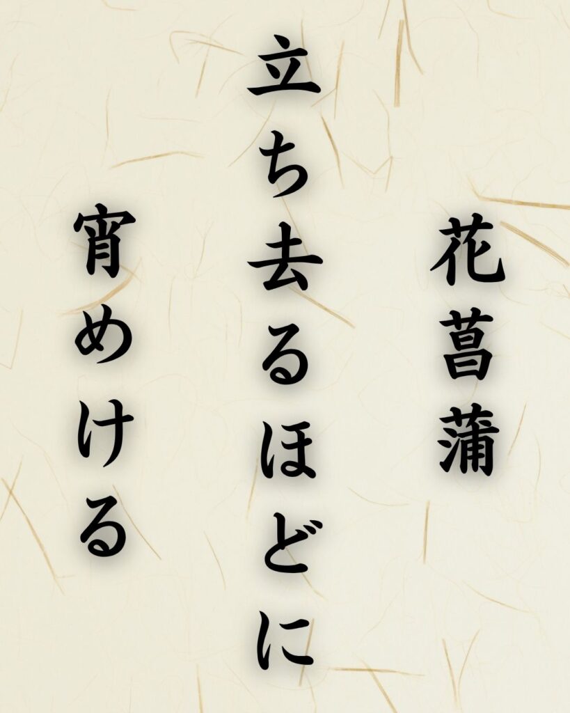 末吉俳句日記「花菖蒲 立ち去るほどに 宵めける」俳句テキスト画像