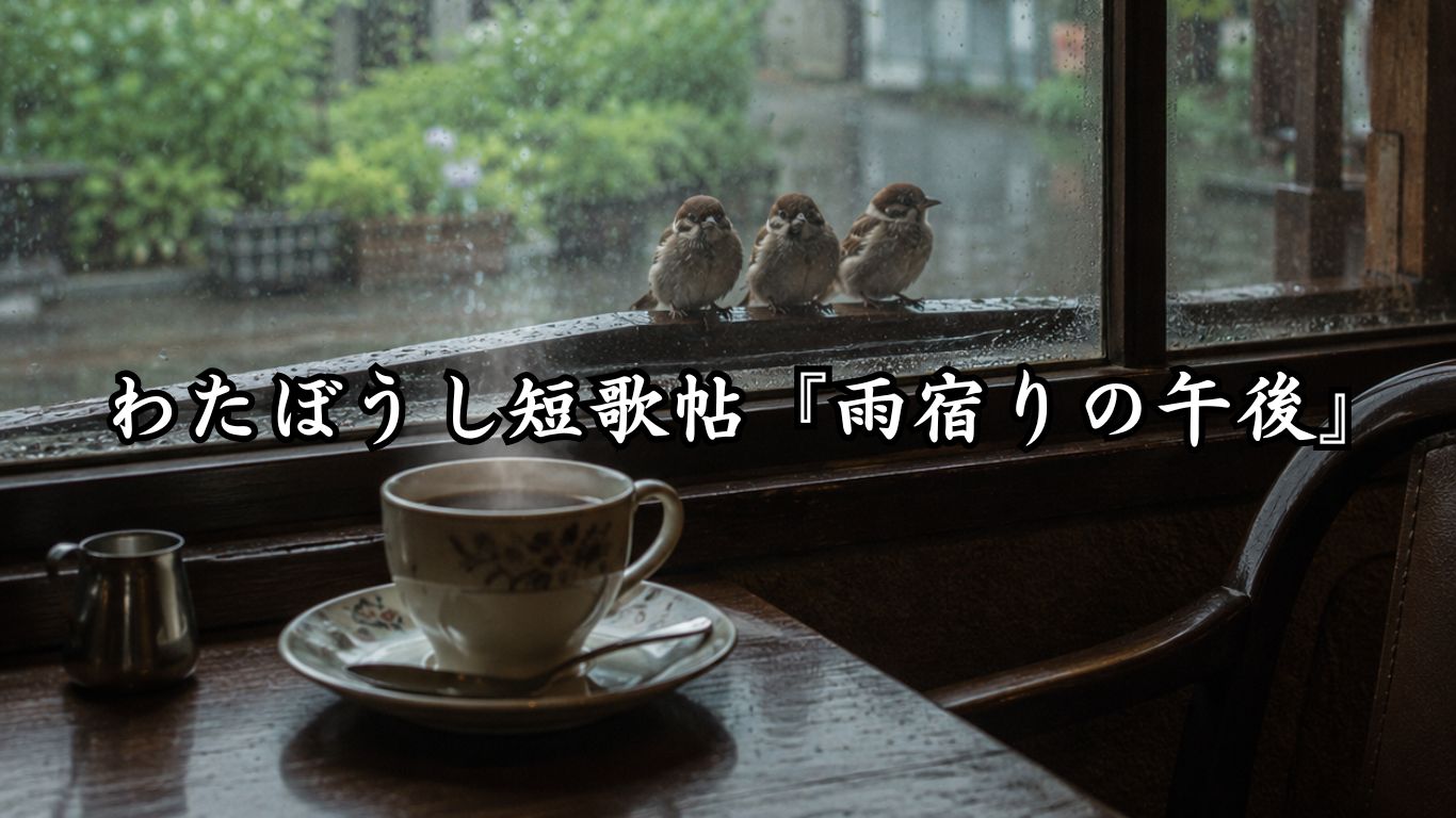 わたぼうし短歌帖『雨宿りの午後』タイトルイメージ画像
