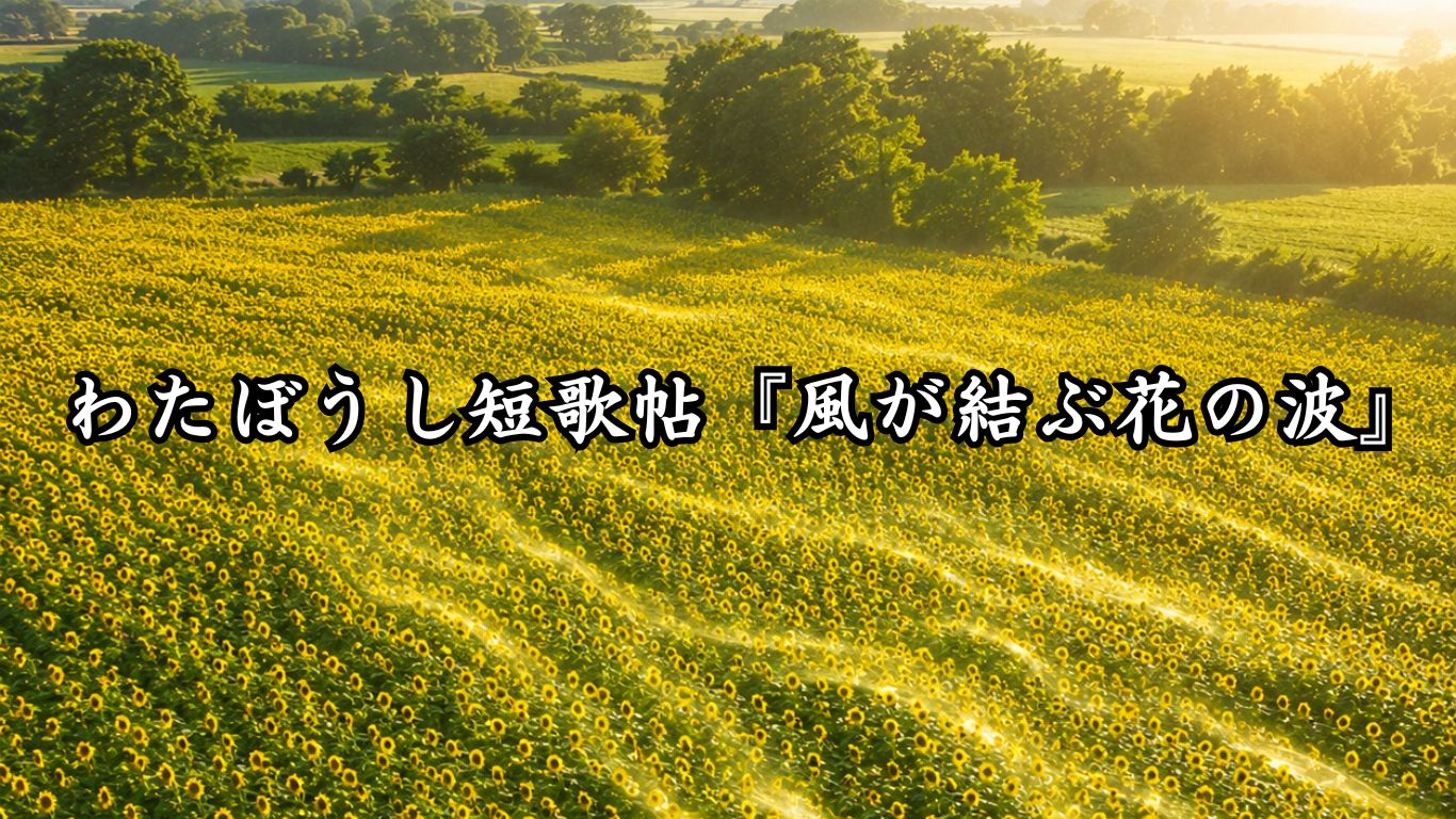 わたぼうし短歌帖『風が結ぶ花の波』タイトルイメージ画像