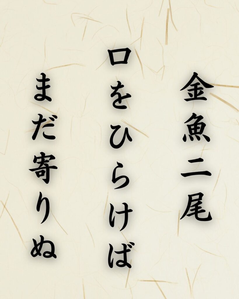 末吉俳句日記「金魚二尾 口をひらけば まだ寄りぬ」俳句テキスト画像