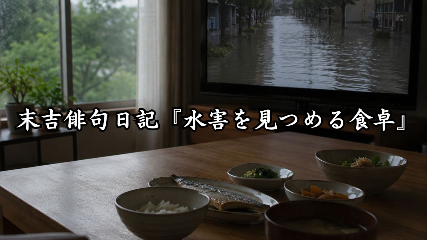 末吉俳句日記『水害を見つめる食卓』タイトルイメージ